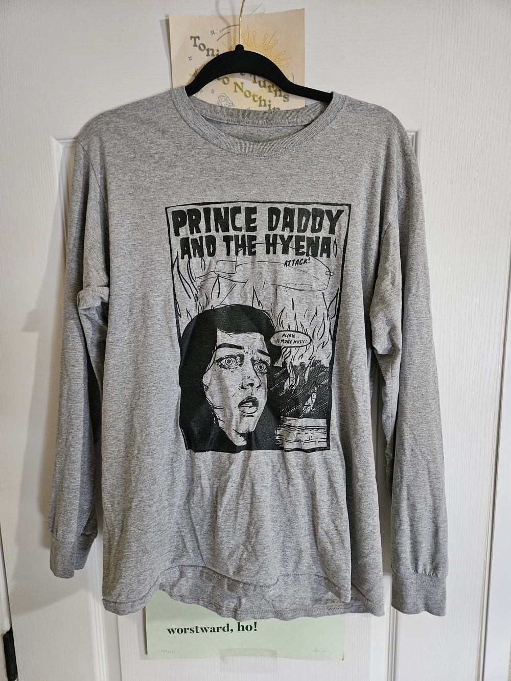 Prince Daddy & The Hyena Long Sleeve Tee in Heather Gray - Comic Panel Print